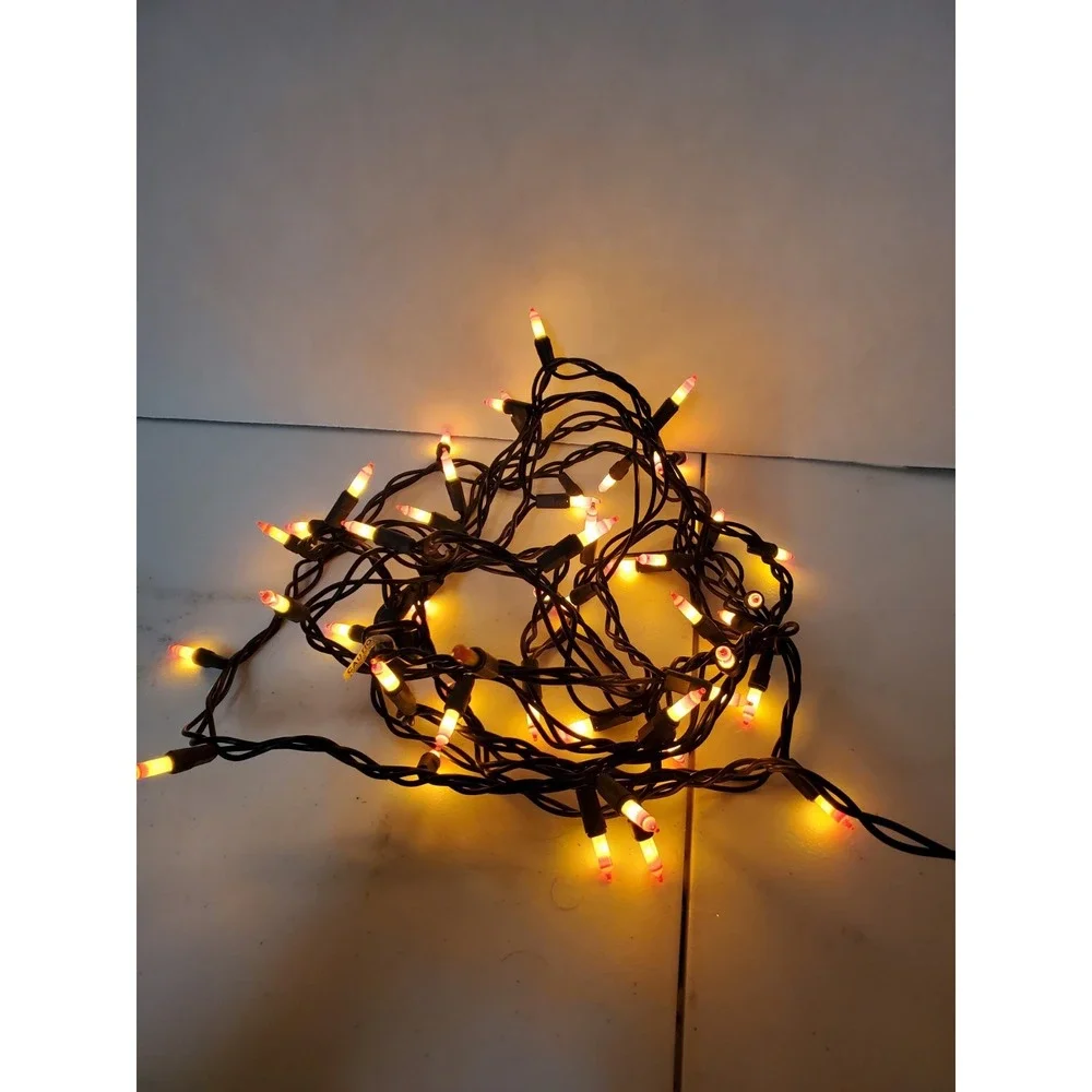 Sienna Halloween CANDY CORN 10.2 Foot String Lights: 50 Lights • Black String
